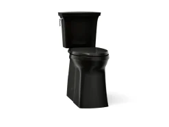 Tall ContinuousClean two-piece elongated toilet with skirted trapway, 1.28 gpf