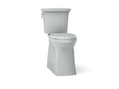 Tall ContinuousClean two-piece elongated toilet with skirted trapway, 1.28 gpf