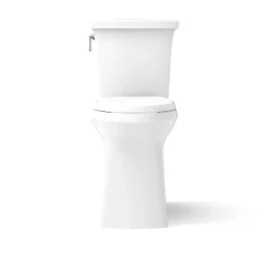 Tall ContinuousClean two-piece elongated toilet with skirted trapway, 1.28 gpf
