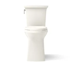 Tall ContinuousClean two-piece elongated toilet with skirted trapway, 1.28 gpf