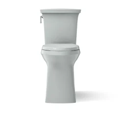 Tall ContinuousClean two-piece elongated toilet with skirted trapway, 1.28 gpf