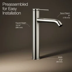 Tall single-handle bathroom sink faucet, 1.2 gpm