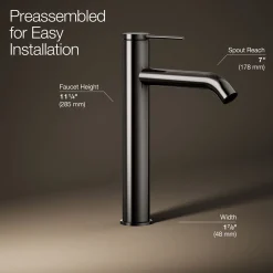 Tall single-handle bathroom sink faucet, 1.2 gpm