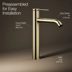 Tall single-handle bathroom sink faucet, 1.2 gpm
