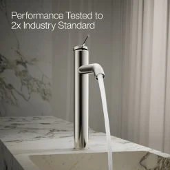 Tall single-handle bathroom sink faucet, 1.2 gpm