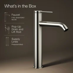 Tall single-handle bathroom sink faucet, 1.2 gpm