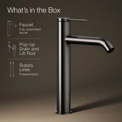 Tall single-handle bathroom sink faucet, 1.2 gpm