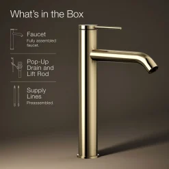 Tall single-handle bathroom sink faucet, 1.2 gpm