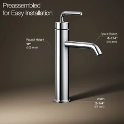 Tall single-handle bathroom sink faucet with Lever handle, 1.2 gpm