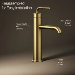 Tall single-handle bathroom sink faucet with Lever handle, 1.2 gpm