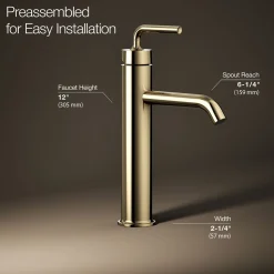 Tall single-handle bathroom sink faucet with Lever handle, 1.2 gpm