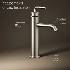 Tall single-handle bathroom sink faucet with Lever handle, 1.2 gpm