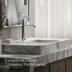 Tall single-handle bathroom sink faucet with Lever handle, 1.2 gpm
