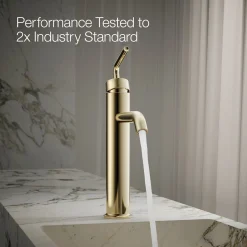 Tall single-handle bathroom sink faucet with Lever handle, 1.2 gpm