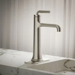Tall single-handle bathroom sink faucet, 0.5 gpm