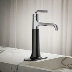 Tall single-handle bathroom sink faucet, 0.5 gpm