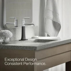 Tall single-handle bathroom sink faucet, 0.5 gpm