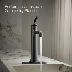 Tall single-handle bathroom sink faucet, 0.5 gpm