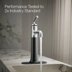 Tall single-handle bathroom sink faucet, 0.5 gpm