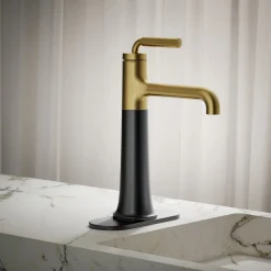 Tall single-handle bathroom sink faucet, 0.5 gpm