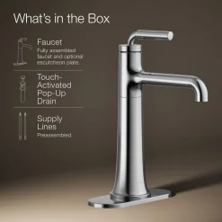 Tall single-handle bathroom sink faucet, 1.2 gpm