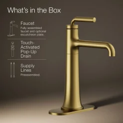 Tall single-handle bathroom sink faucet, 1.2 gpm