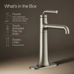 Tall single-handle bathroom sink faucet, 1.2 gpm