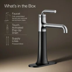 Tall single-handle bathroom sink faucet, 1.2 gpm
