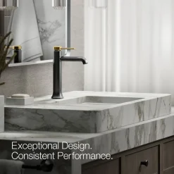 Tall single-handle bathroom sink faucet, 1.2 gpm