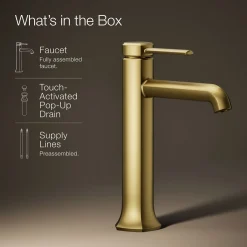 Tall single-handle bathroom sink faucet, 1.2 gpm
