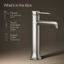 Tall single-handle bathroom sink faucet, 1.2 gpm