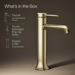 Tall single-handle bathroom sink faucet, 1.2 gpm