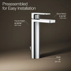 Tall single-handle bathroom sink faucet, 1.0 gpm