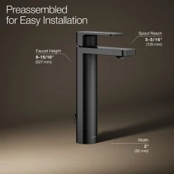 Tall single-handle bathroom sink faucet, 1.0 gpm