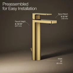 Tall single-handle bathroom sink faucet, 1.0 gpm