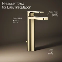 Tall single-handle bathroom sink faucet, 1.0 gpm