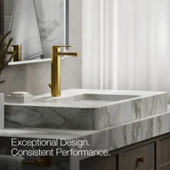 Tall single-handle bathroom sink faucet, 1.0 gpm