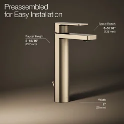 Tall single-handle bathroom sink faucet, 1.2 gpm