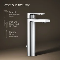 Tall single-handle bathroom sink faucet, 1.2 gpm