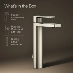 Tall single-handle bathroom sink faucet, 1.2 gpm