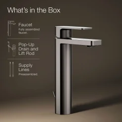 Tall single-handle bathroom sink faucet, 1.2 gpm