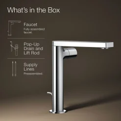 Tall single-handle bathroom sink faucet with Cylindrical handle, 1.2 gpm