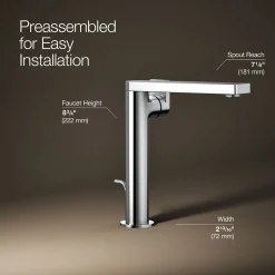 Tall single-handle bathroom sink faucet with Lever handle, 1.2 gpm