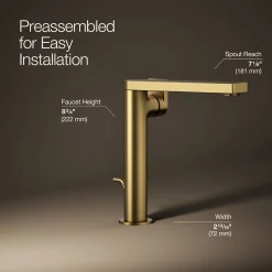 Tall single-handle bathroom sink faucet with Lever handle, 1.2 gpm
