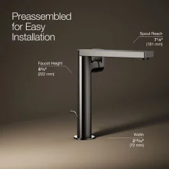 Tall single-handle bathroom sink faucet with Lever handle, 1.2 gpm