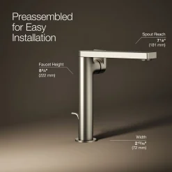 Tall single-handle bathroom sink faucet with Lever handle, 1.2 gpm