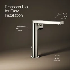 Tall single-handle bathroom sink faucet with Lever handle, 1.2 gpm