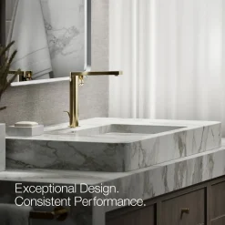 Tall single-handle bathroom sink faucet with Lever handle, 1.2 gpm