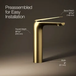 Tall single-handle bathroom sink faucet, 1.2 gpm