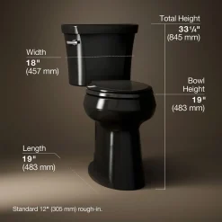Tall two-piece elongated toilet, 1.28 gpf